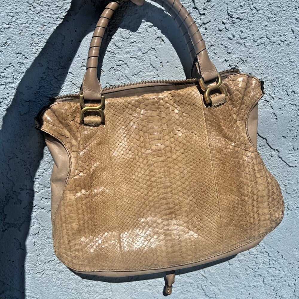 Chloe Marcie Python Large Shoulder Bag, Chloe Bag… - image 4